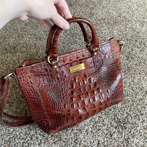 Genuine leather Brahmin bag in pecan - Picture 1 of 16